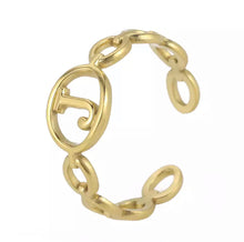 Load image into Gallery viewer, Initial Ring Gold