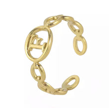 Load image into Gallery viewer, Initial Ring Gold