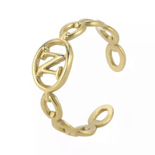 Load image into Gallery viewer, Initial Ring Gold