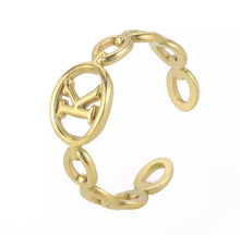 Load image into Gallery viewer, Initial Ring Gold