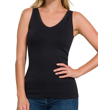 FRONT & BACK 2-WAY V-NECK / U-NECK SEAMLESS TANK