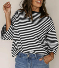 Load image into Gallery viewer, Striped Top With Back Cutout And Bow
