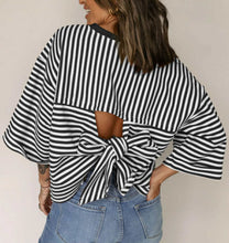 Load image into Gallery viewer, Striped Top With Back Cutout And Bow
