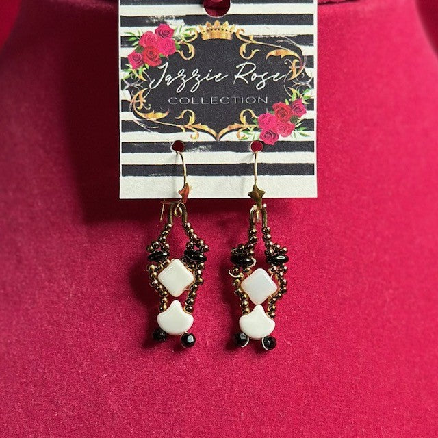 Handmade Jewelry (Small White Earrings)