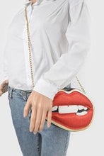 Load image into Gallery viewer, Red Lips Faux Leather Fun Clutch
