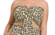 Load image into Gallery viewer, LEOPARD SMOCKED TUBE TOP
