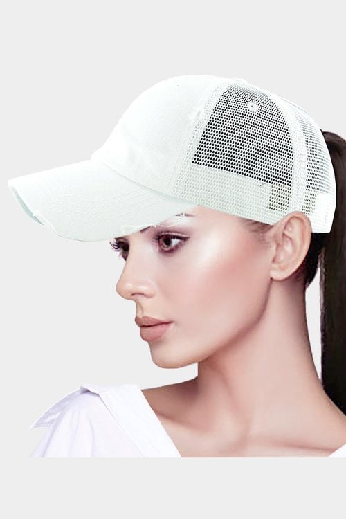 Vintage Mesh Back Ponytail Baseball Cap