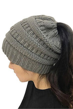 Load image into Gallery viewer, Messy Bun Ponytail Beanie
