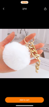 Load image into Gallery viewer, Fur Ball Gold Chain Keychain
