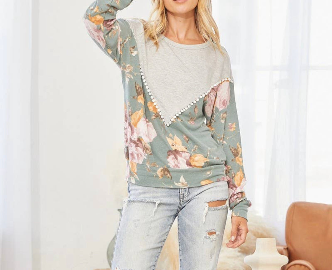 Floral Knit Tunic Top