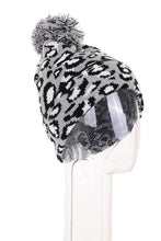 Load image into Gallery viewer, Leopard Pompom Beanies

