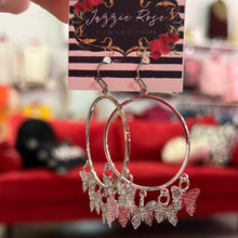 Load image into Gallery viewer, Butterfly Hoop Earrings
