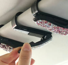 Load image into Gallery viewer, Rhinestone Clip Car Sun Visor Glasses Holder
