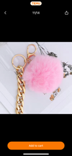 Load image into Gallery viewer, Fur Ball Gold Chain Keychain

