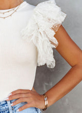 Load image into Gallery viewer, Ruffle Sleeve Ribbed Knit Top
