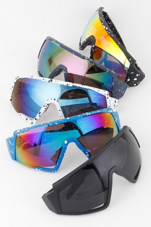 Splatter Paint Shield Sunglasses
