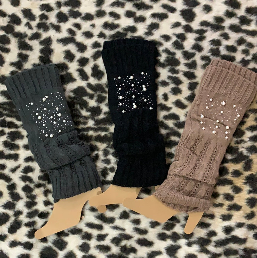 Knit Boot Covers with Pearls