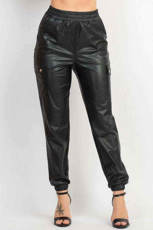 Faux Leather Jogger